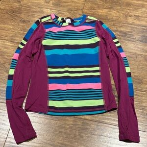 Ivivva by Lululemon Multicolor neon Striped Long Sleeve Top